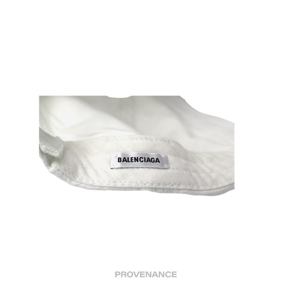 🔴 Balenciaga BB Logo Mode Embroidered Cap Hat - White - Picture 10 of 10
